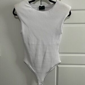 Never worn ASOS White Ribbed Bodysuit
